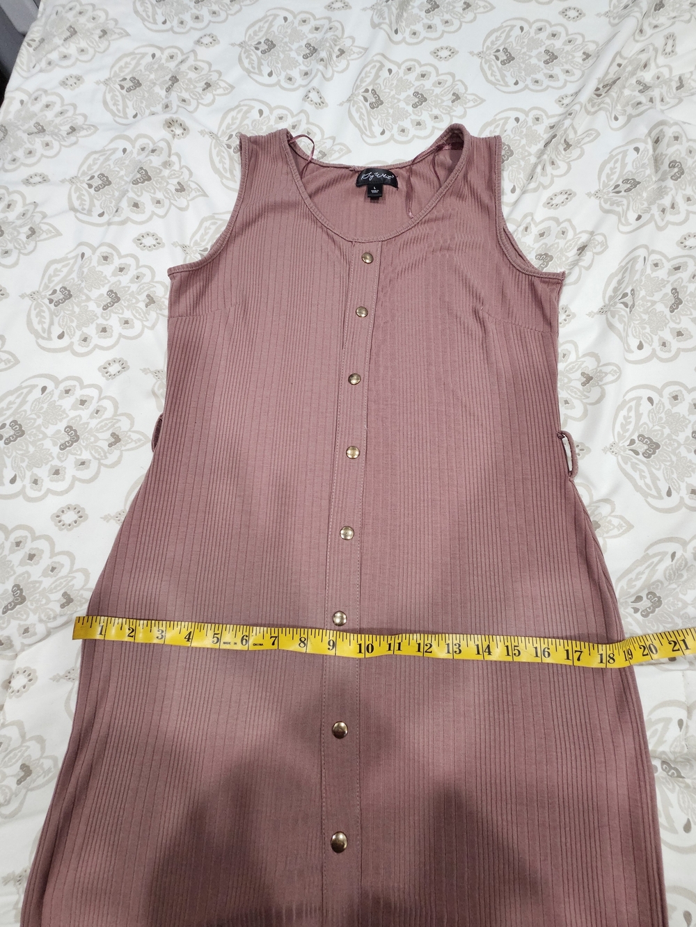 Say What? Mauve Ribbed Button-Front Midi Dress - Picture 5 of 8